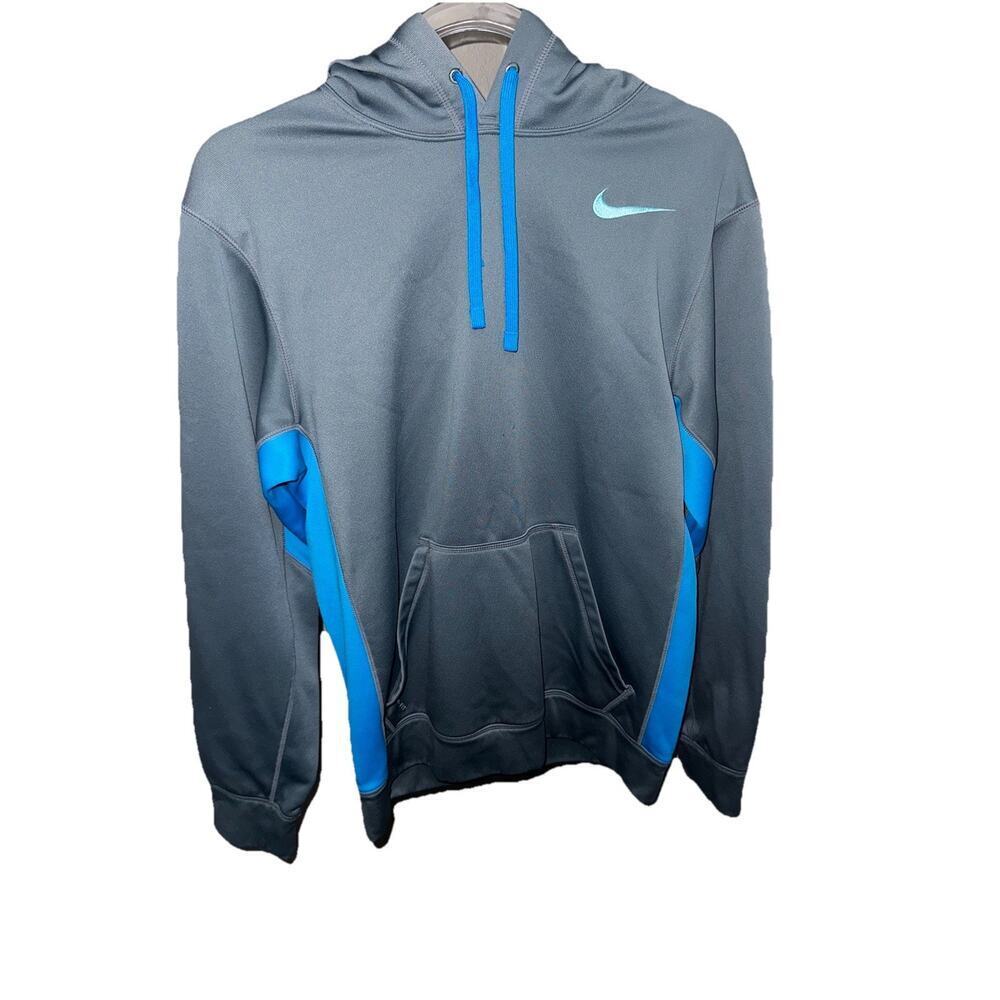 Nike Therma-FIT Hoodie Men's Size S Gray Blue Pullover Sweatshirt